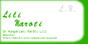 lili maroti business card